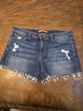 Joe's Jeans Distressed Frayed Hem Denim Shorts - Blue